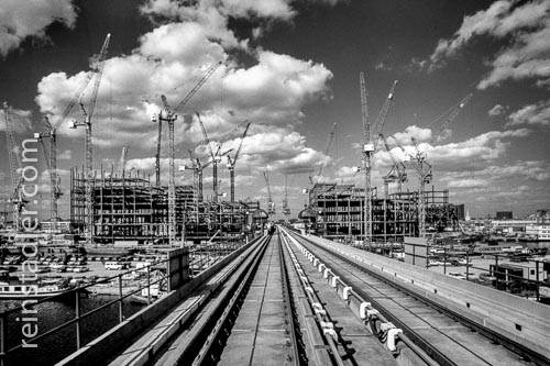  Docklands im Bau, London, 1989.